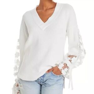 French Connection Ivory Sweater with Lace Detail